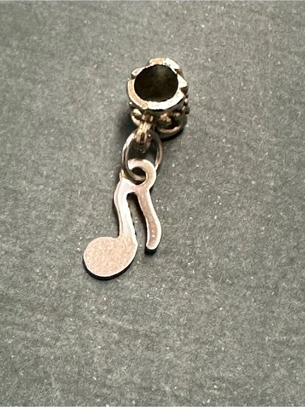 Silver Dangle  Music Note Charm B11 - Picture 2 of 3